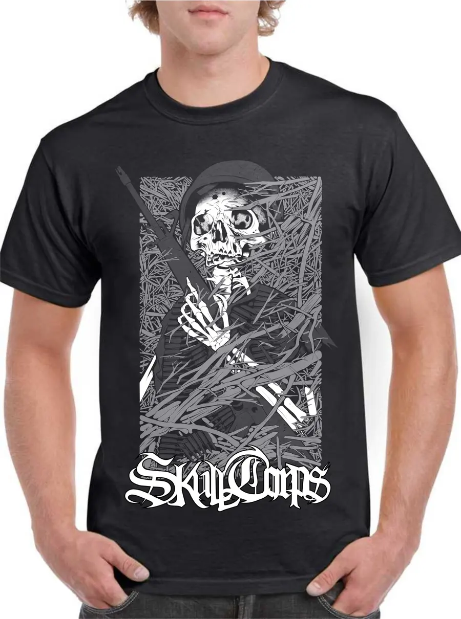 Camiseta serigrafiada Skull Corps